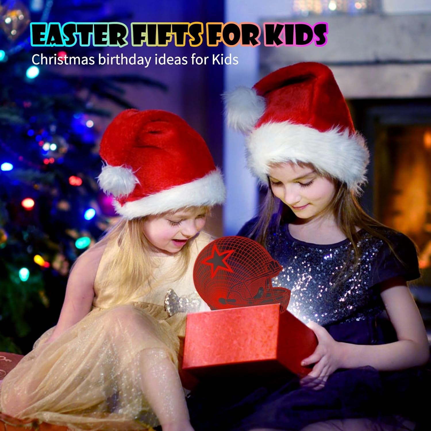 3D Illusion Night Light Desk Lamp, 7 Colors Auto Gradual Changing USB Powered LED Lights with Touch Switch for Kids Gifts Home Decoration (Baseball Helmet)